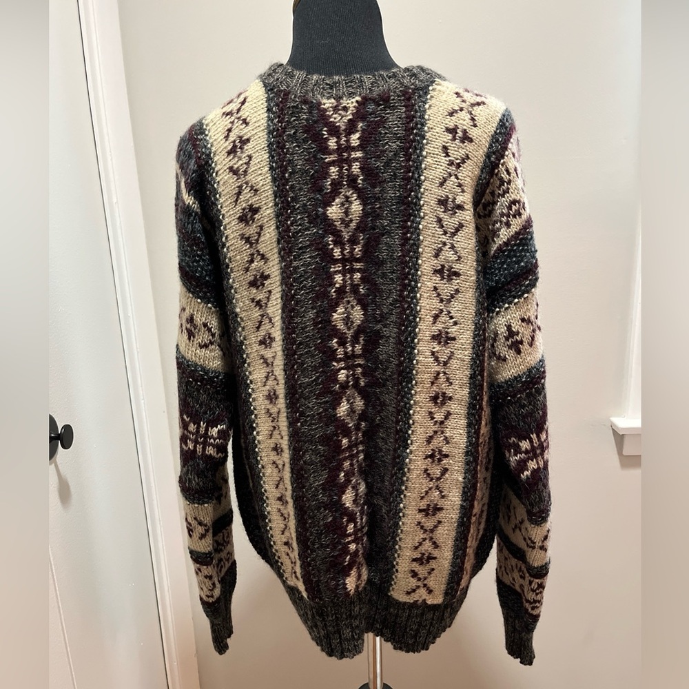 Vintage Mens Architect Geometric Pattern  Grandpa Sweater Fits Like Large